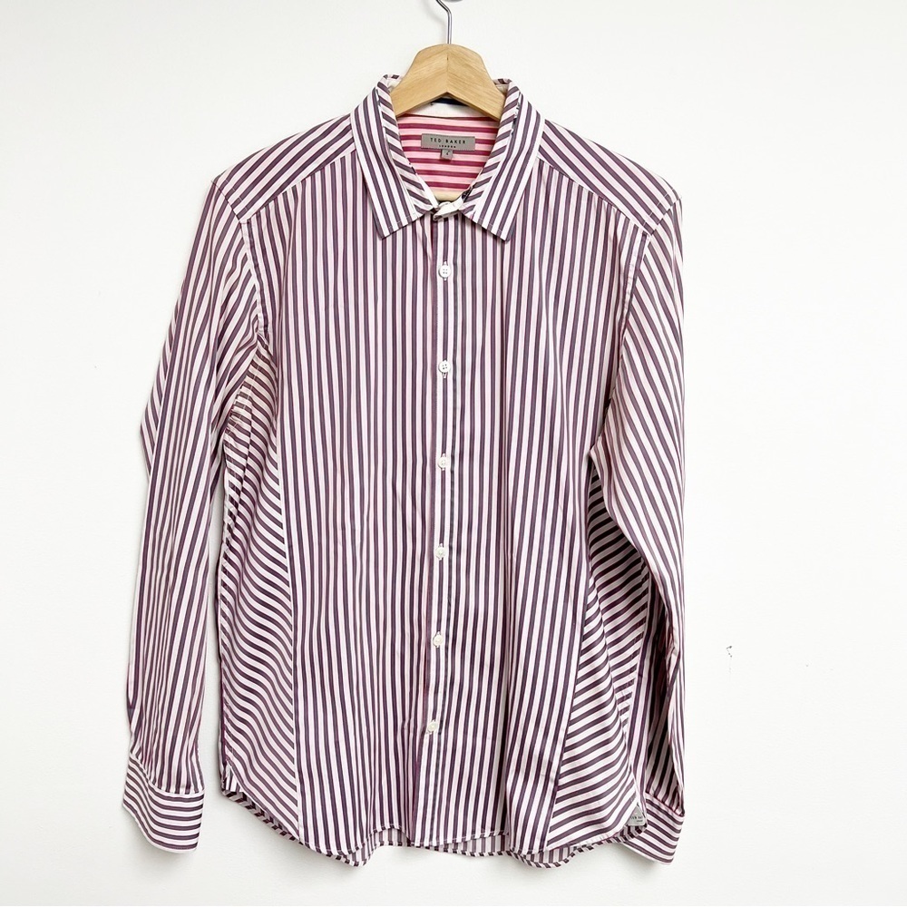 Ted Baker London cotton long sleeve Dress Shirt Sz 4 US Sz large
